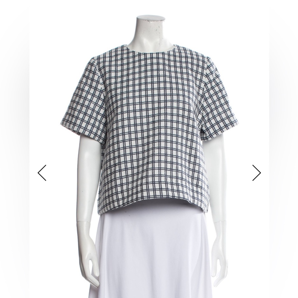 Lisa Marie Fernandez Plaid Print Crew Top - NWOT - Size 2